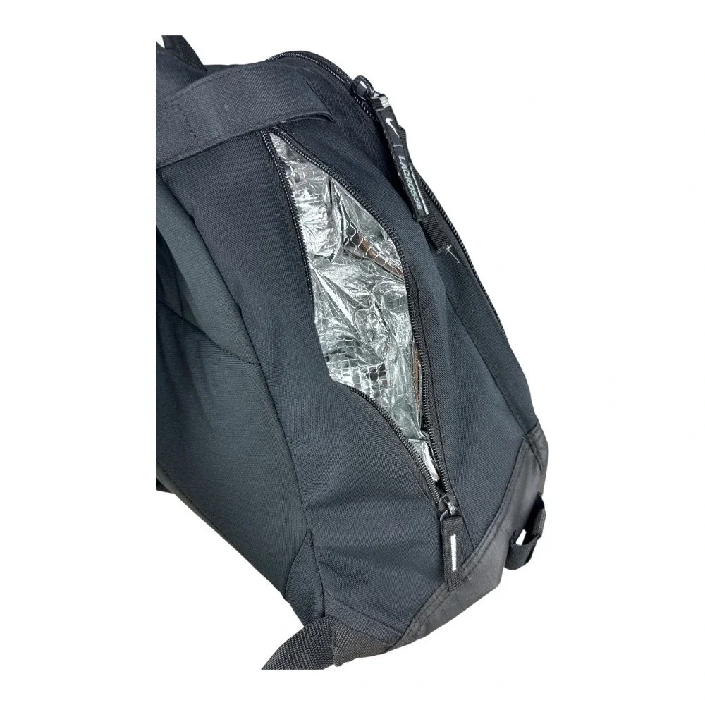 Nike Lacrosse Max Air Lazer Backpack Black Athletic Gear Bag Insulated Pocket